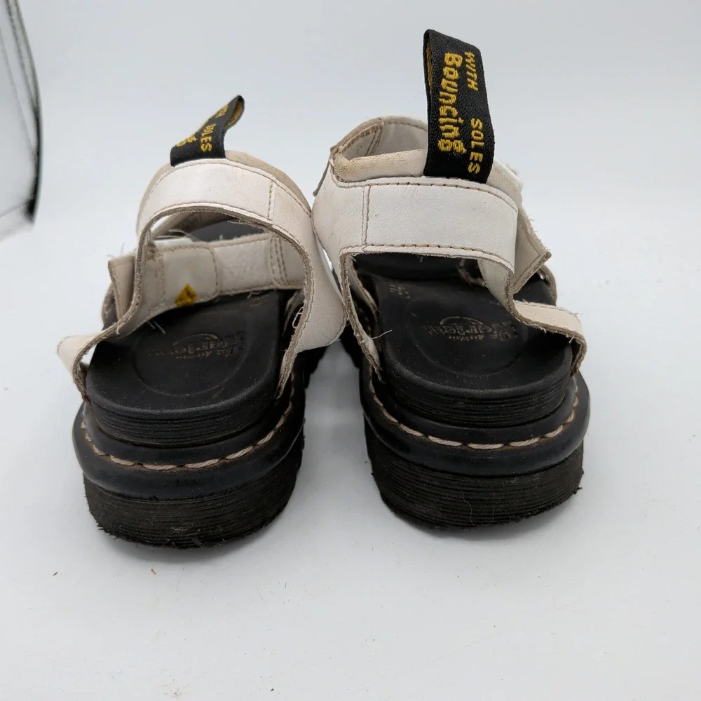 Dr. Martens Blaire White Leather Gladiator Platform Sandals Womens 7 AW004